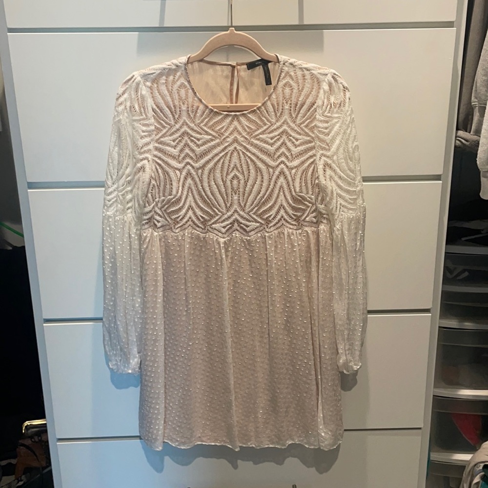 Polka Dot/Intricately Designed Flowing Dress